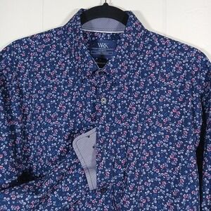 WRK Work Rest Karma Shirt 4-Way Stretch Button Mens 16 Floral Purple Performance